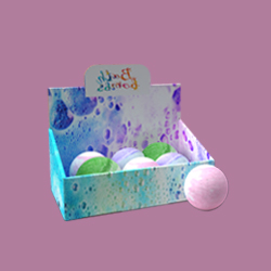 image of bath bombs and packaging cretating by using 3d assets